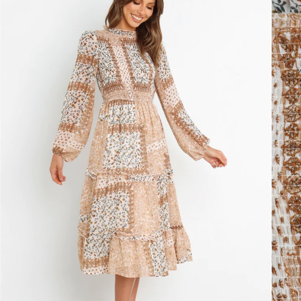 Petal & Pup NASSIA DRESS in BROWN size 12